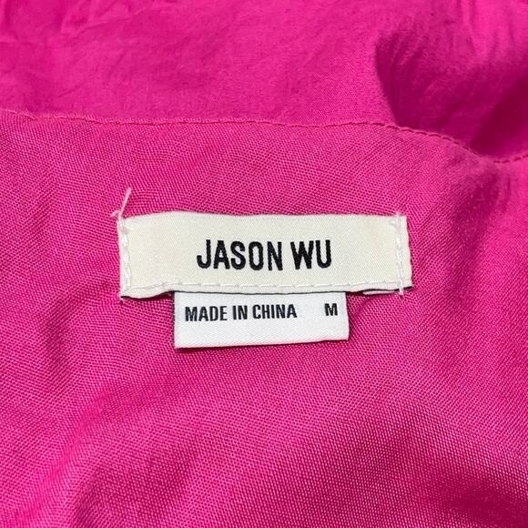 Jason Wu Boho Tiered Midi Dress Pink Cotton Size Medium‎ Flowy Feminine - Picture 6 of 7